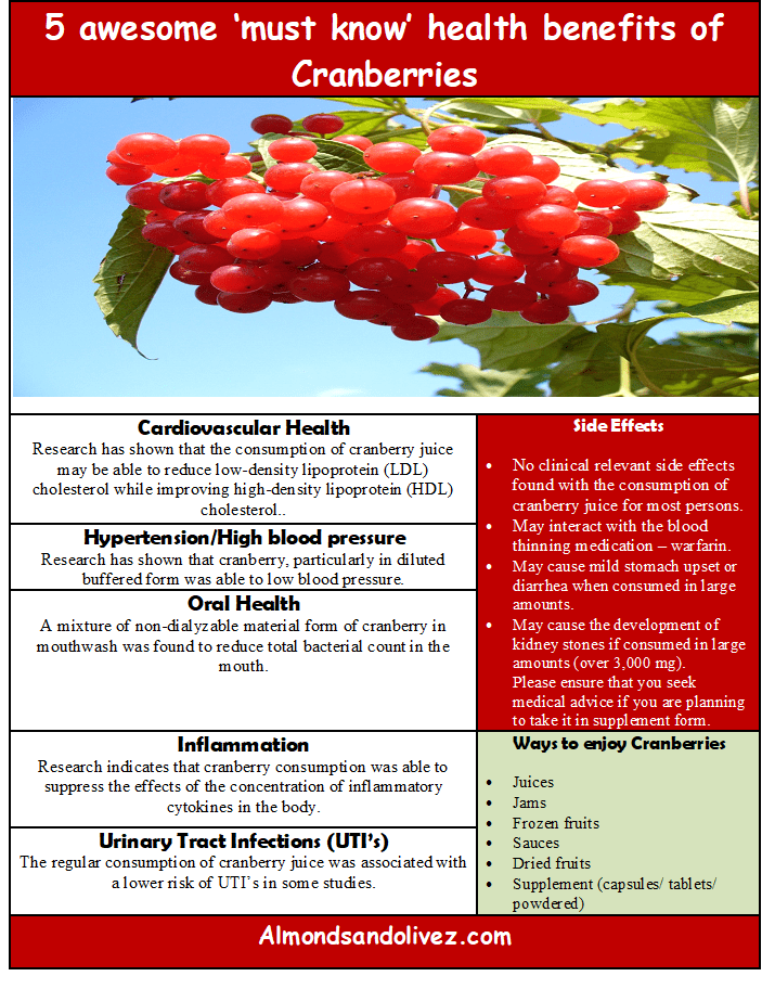 Health Benefits of Cranberry - almondsandolivez.com